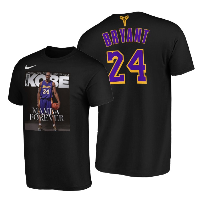Men's Los Angeles Lakers Kobe Bryant #24 NBA SLAM Presents Mamba Week Black Basketball T-Shirt QAD4283IH